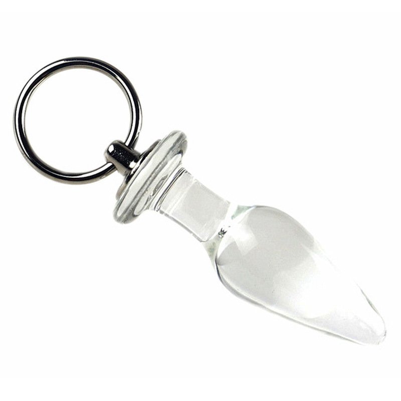 Pull Ring Glass Pointed Water Drop Butt Plug