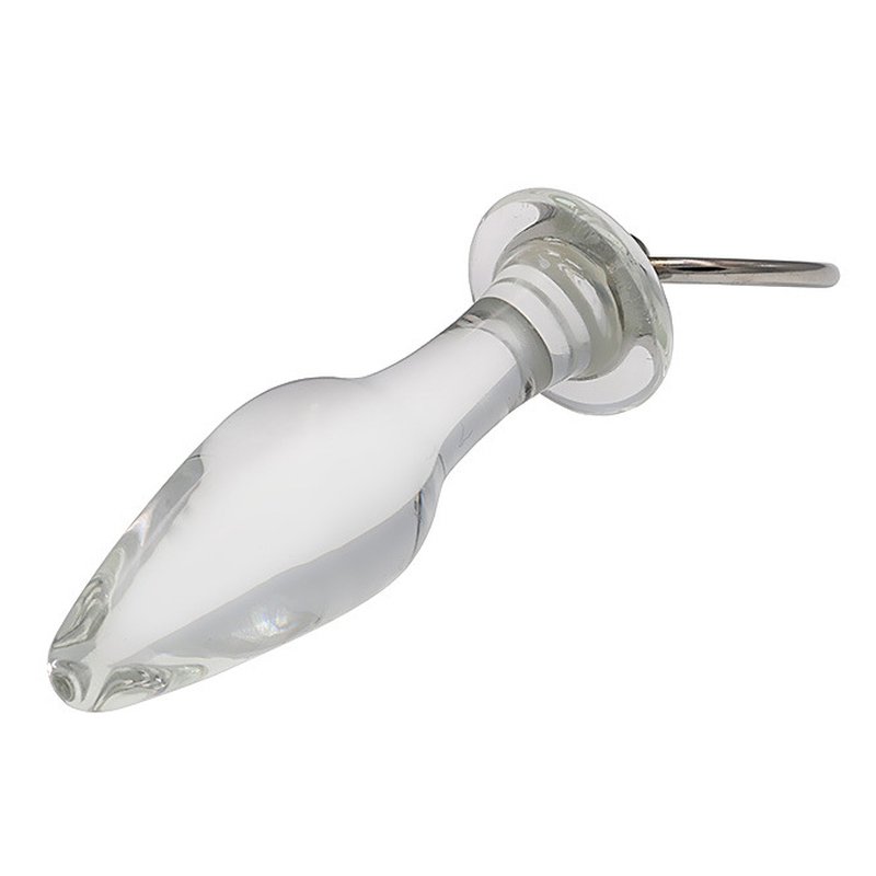 Pull Ring Glass Pointed Water Drop Butt Plug