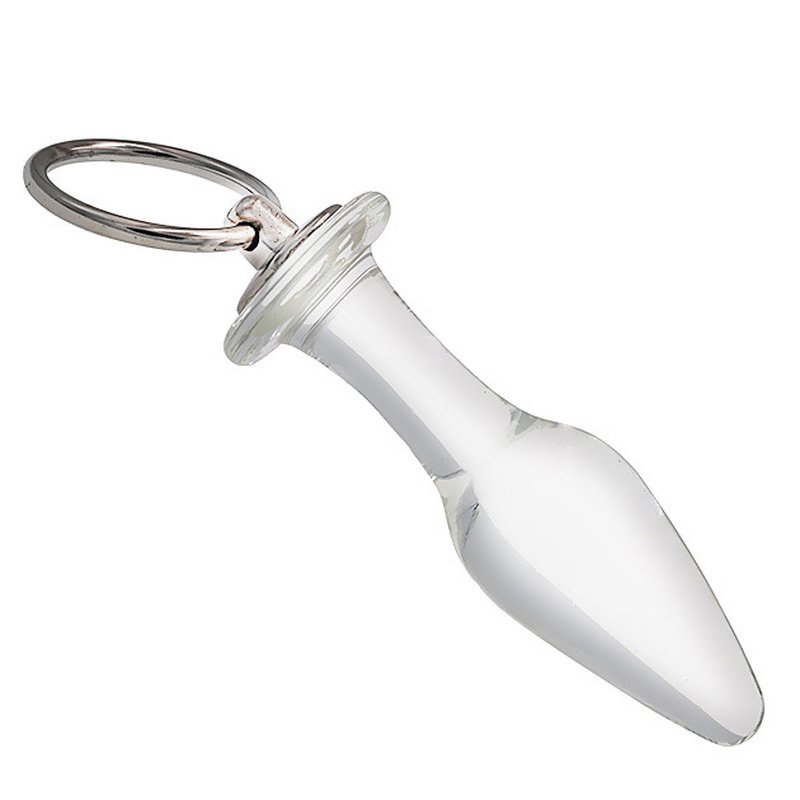 Pull Ring Glass Pointed Water Drop Butt Plug