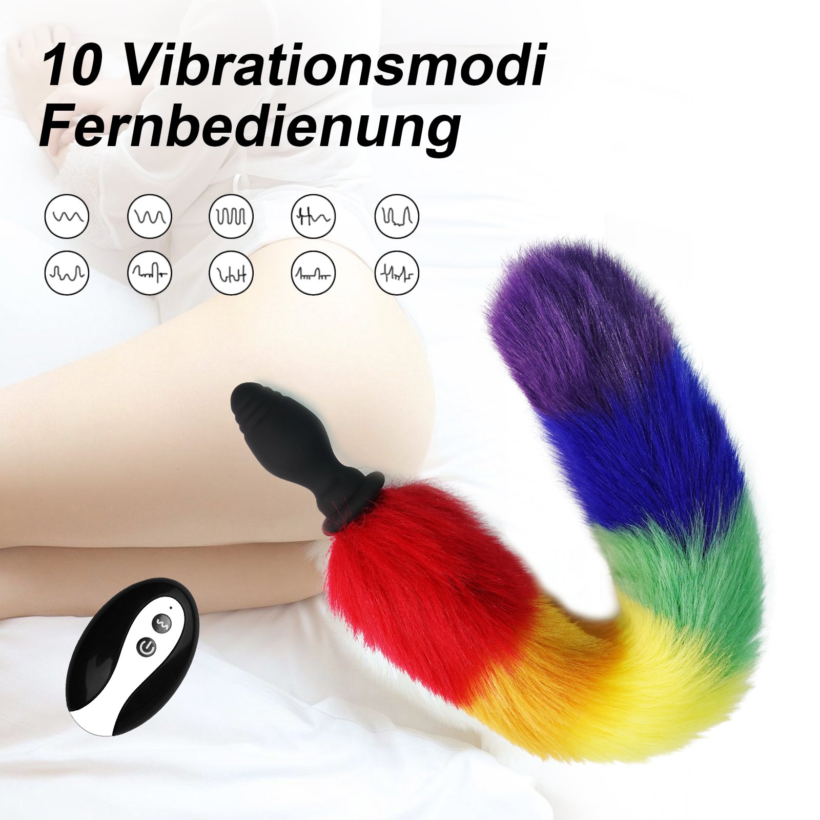 Sexbay 2024 The most popular vibrating tail butt plug with remote control 10 speed silicone anal plug for women and men