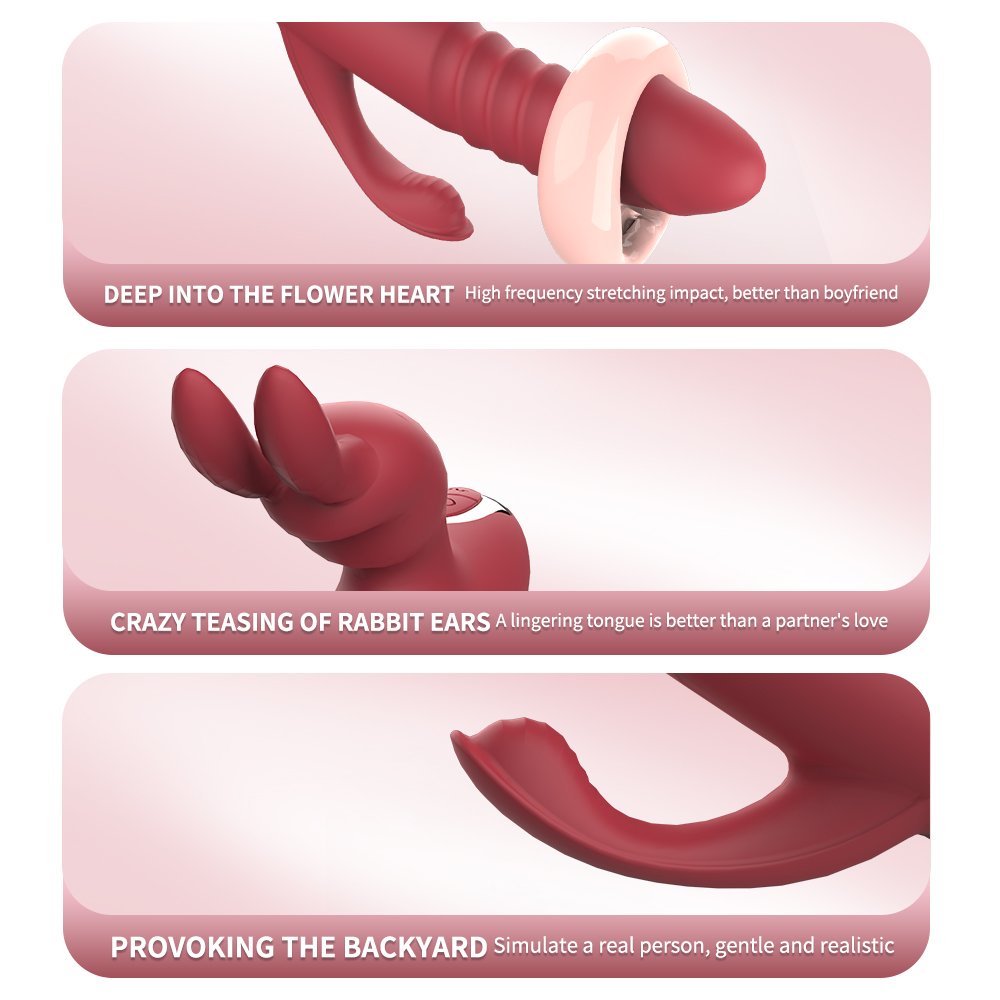 3 In 1 Dildo Vibrator Tongue Licking Rabbit Patting G Spot Clit Vagina Stimulator Anal Plug Adult Sex Toys For Women Masturbator