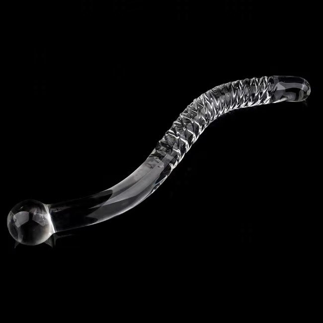 Custom S-Type Curved Dildo Crystal Butt Plug Long Borosilicate Yoni Glass Massage Wand Anal Sex Toys for Women