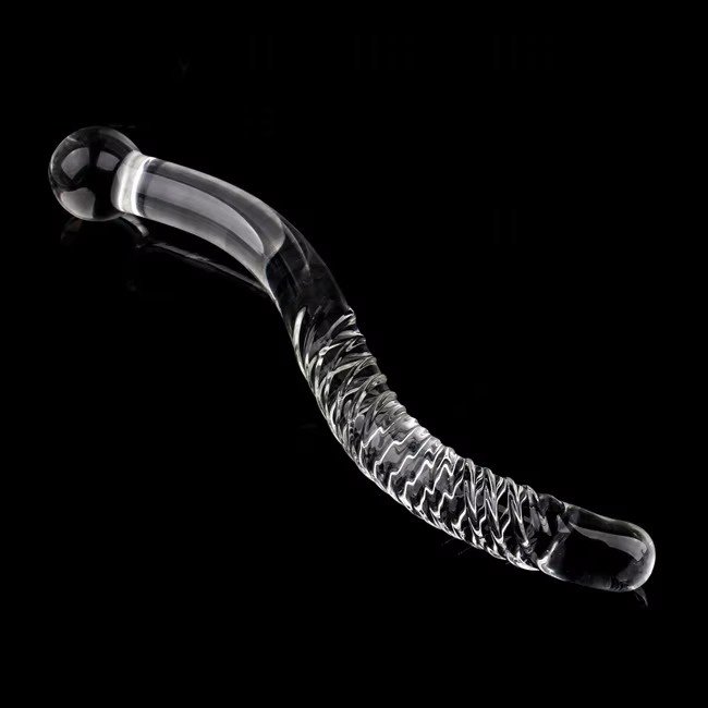 Custom S-Type Curved Dildo Crystal Butt Plug Long Borosilicate Yoni Glass Massage Wand Anal Sex Toys for Women