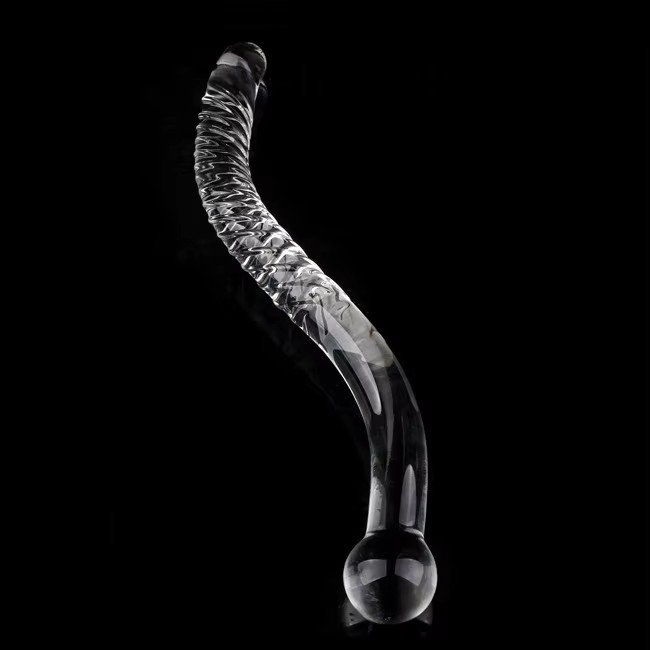 Custom S-Type Curved Dildo Crystal Butt Plug Long Borosilicate Yoni Glass Massage Wand Anal Sex Toys for Women
