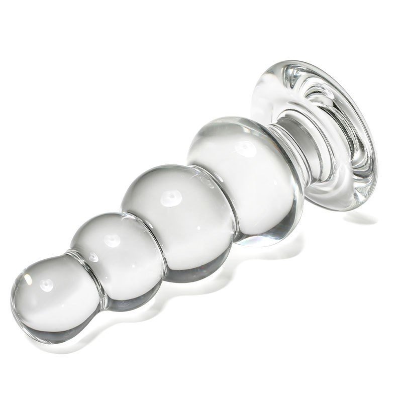 Glass Anal Plug Dilation Training 4 Beads Diameter Masturbator for Women Girls Chassis
