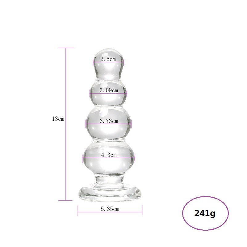 Glass Anal Plug Dilation Training 4 Beads Diameter Masturbator for Women Girls Chassis