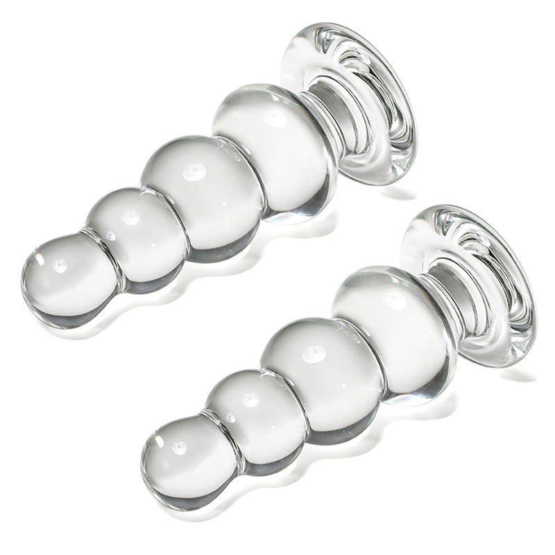 Glass Anal Plug Dilation Training 4 Beads Diameter Masturbator for Women Girls Chassis