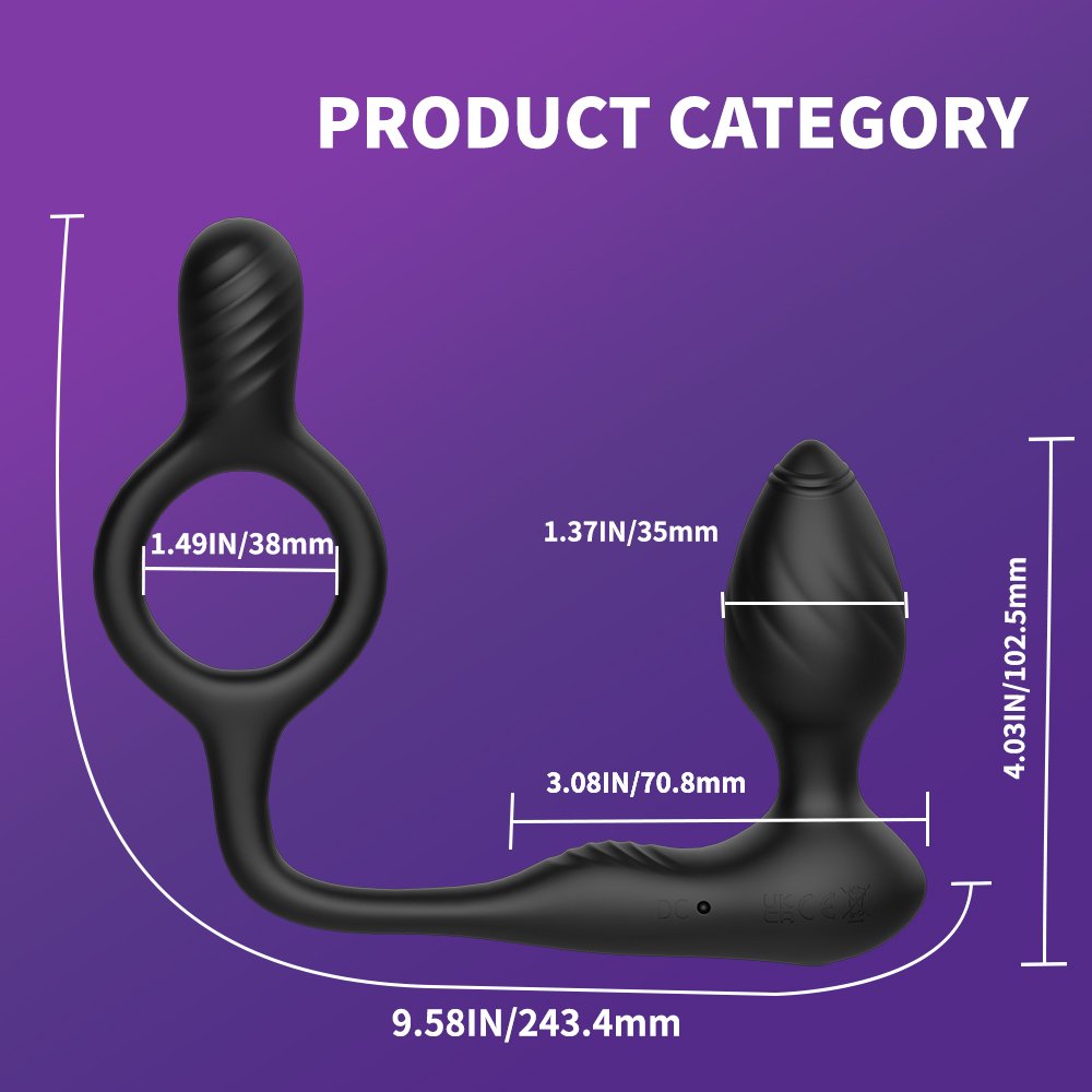 Liquid Silicone 3 in 1 App Remote Controlled Anal Butt Plug Vibrator Vibrating Cock Ring Prostate Massager Sex Toys For Men