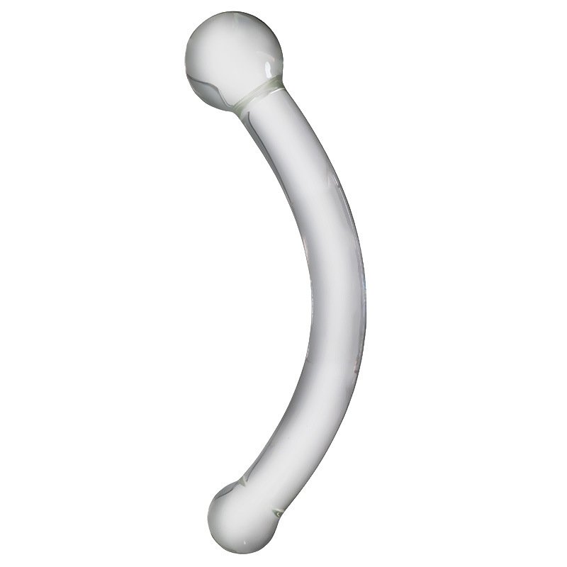 Women Vaginal Tightening Wand Double Ended Glass Dildo Arched Prostate Massager Adult Anal Butt Plug Glass Dildo Penis Sex Toys