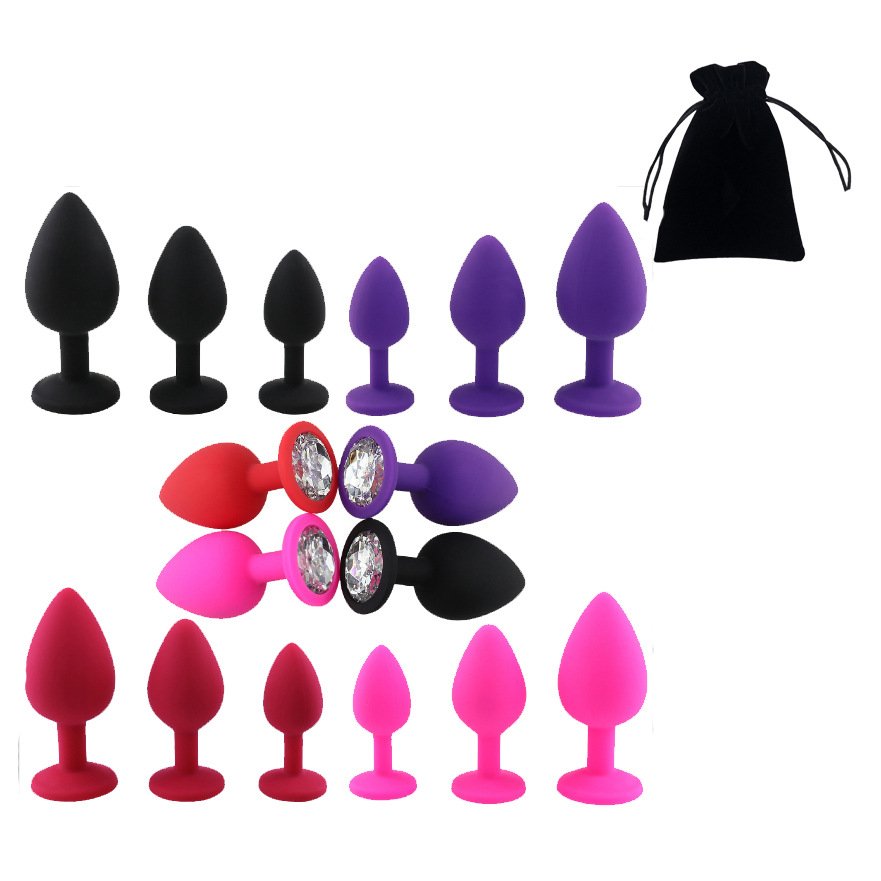 Hot Sale Silicone Butt Plug Set Crystal Jewelry Beads Anal Plug For Couples Gay Sex Toys Adult Toys