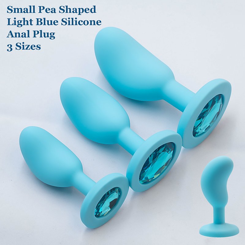Silicone Anal Plug Dildos Small Pea Shaped Butt Plug Crystal Base Adult Toys Anal Toys Sex Toys For Woman