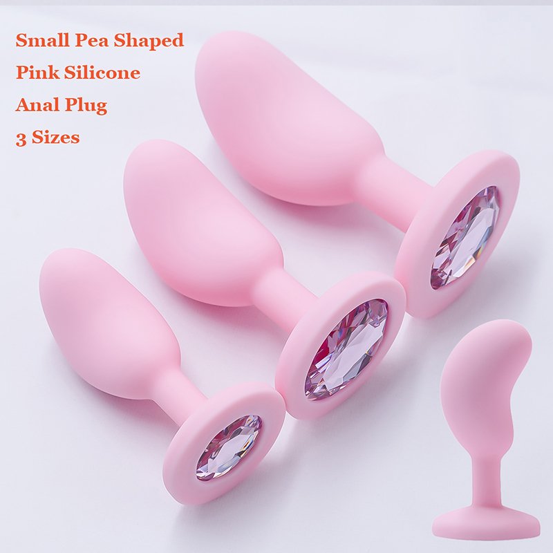 Silicone Anal Plug Dildos Small Pea Shaped Butt Plug Crystal Base Adult Toys Anal Toys Sex Toys For Woman