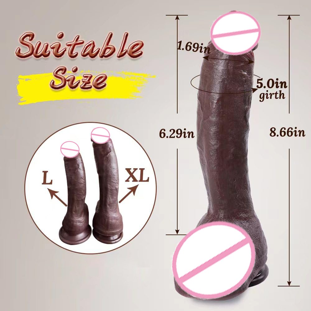 8.66 inch Realistic Brown Dildo Feels Like Skin Silicone Penis With Strong Suction Cup Gay Dildo Anal Dildo Sex Toys For Couples