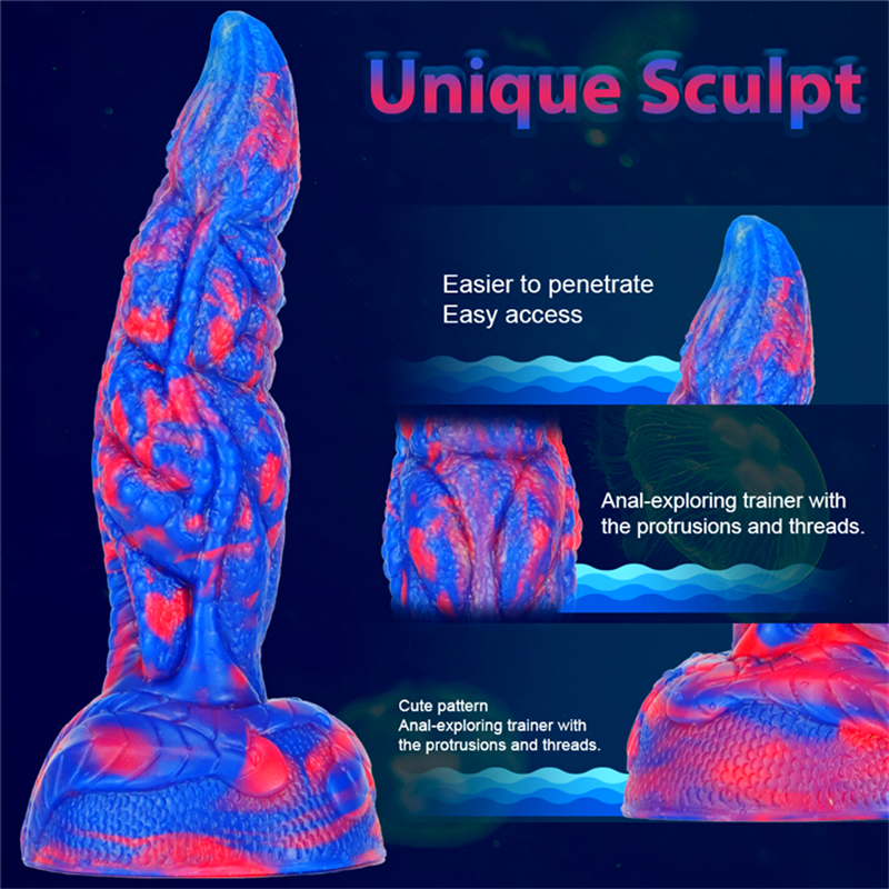 MOGlovers Alien Monster Dildo Double Stimulation Anal Mixed Color Silicone For Man Woman Couples