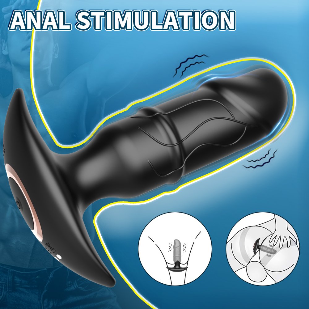 Vibrate anal bead butt plug - Flexible silicone vibration mode for graduation design of anal sex toy waterproof bullet vibrator
