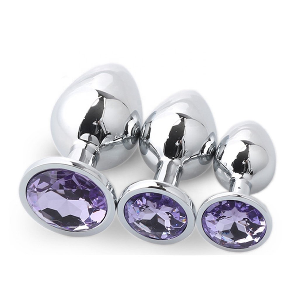 Wholesale Factory Silver Anal Plug Stainless Steel with Jewel Cheap Anal Sex Toys Dilator Multi Size Crystal Butt Plug