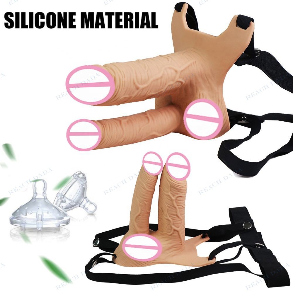 Double penis vibrating masturbator for simultaneous anal and vaginal sex, sex game tools, penis enlargement kit,