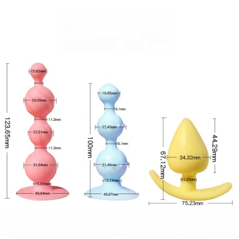 Anal Plug Set 3-in-1 Sexy Masturbation Ass Trainer Male/Female Prostate Massager Stimulator Masturbation Products Adult Sex Toys