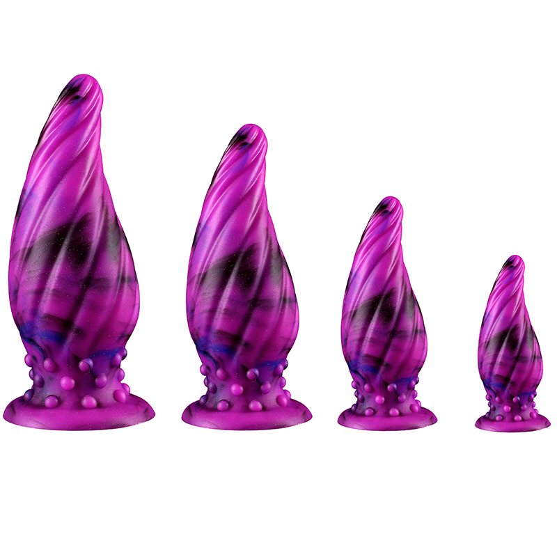 Colorful Spiral Cone Luminous Silicone Stud Anal Plug