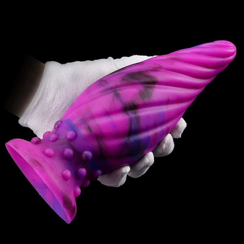 Colorful Spiral Cone Luminous Silicone Stud Anal Plug