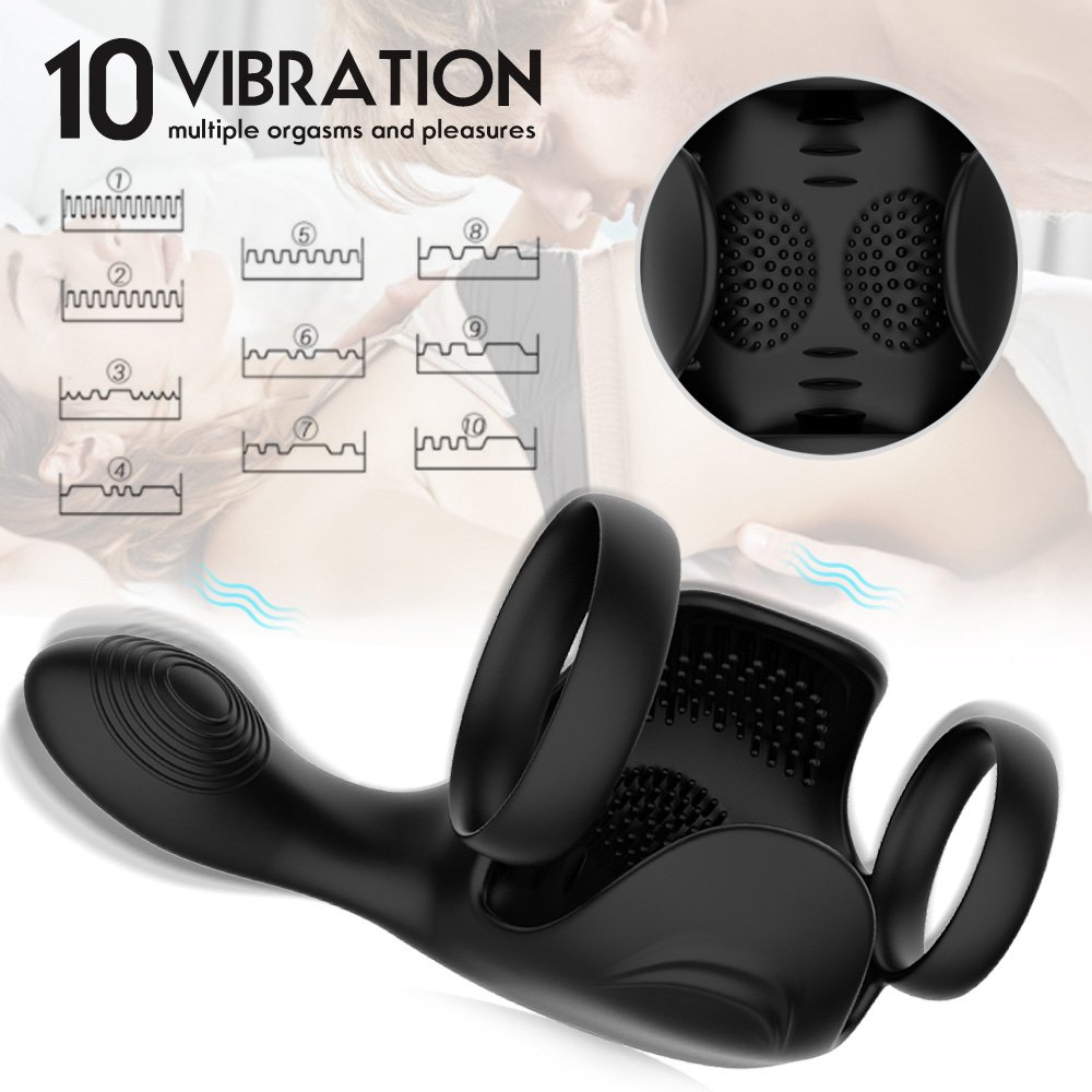 USB Power Male Abs Silicone Prostate Massage Vibrator Waterproof Anal Toys with Delay Ring Sex Toys for Men