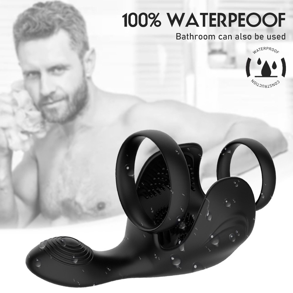 USB Power Male Abs Silicone Prostate Massage Vibrator Waterproof Anal Toys with Delay Ring Sex Toys for Men