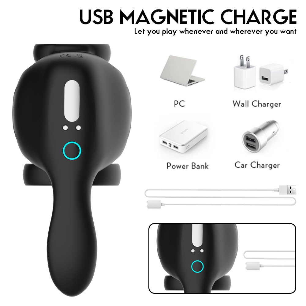 USB Power Male Abs Silicone Prostate Massage Vibrator Waterproof Anal Toys with Delay Ring Sex Toys for Men