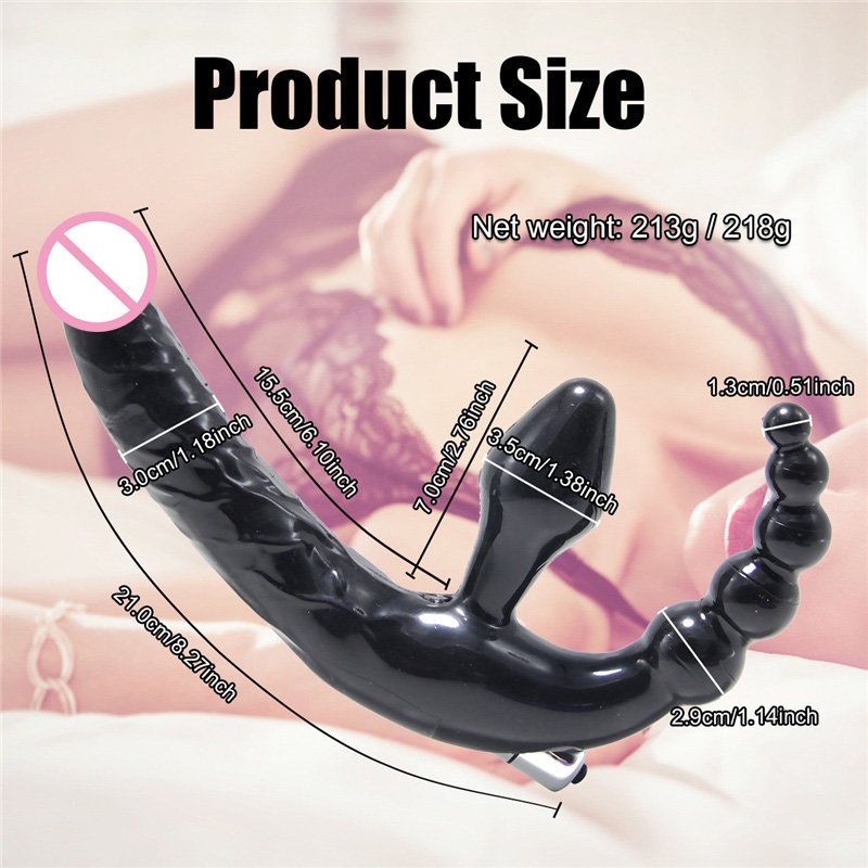 Strapless Strapon Dildo Vibrator Sex Toys for Adult Double Penetration Anal Plug Anal Beads Vibrators for Women Lesbian%
