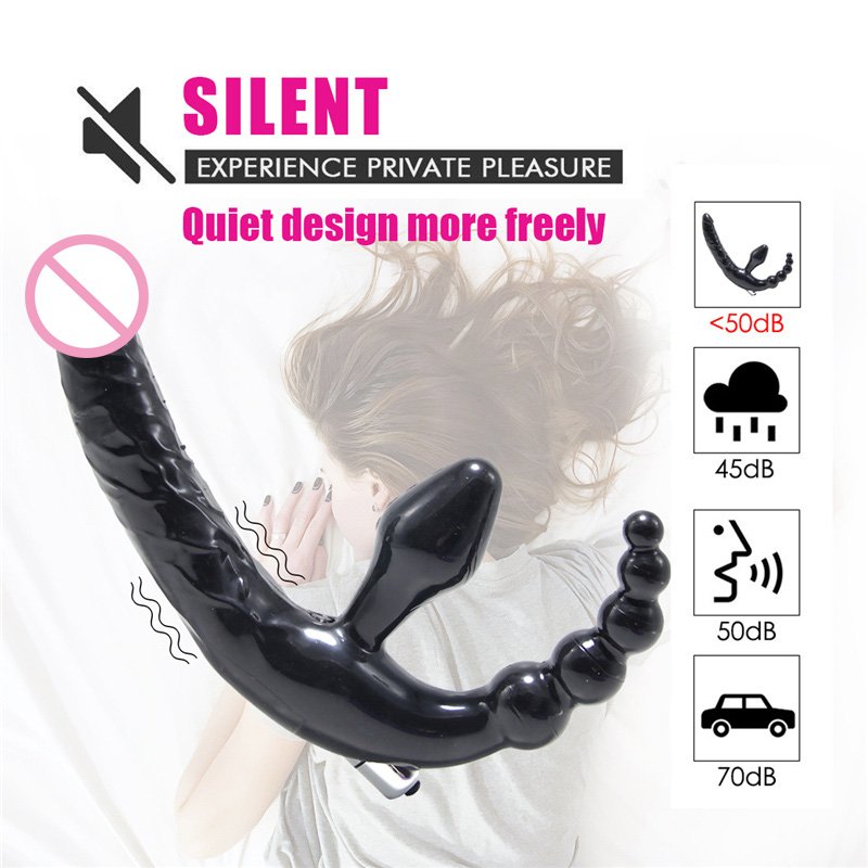 Strapless Strapon Dildo Vibrator Sex Toys for Adult Double Penetration Anal Plug Anal Beads Vibrators for Women Lesbian%
