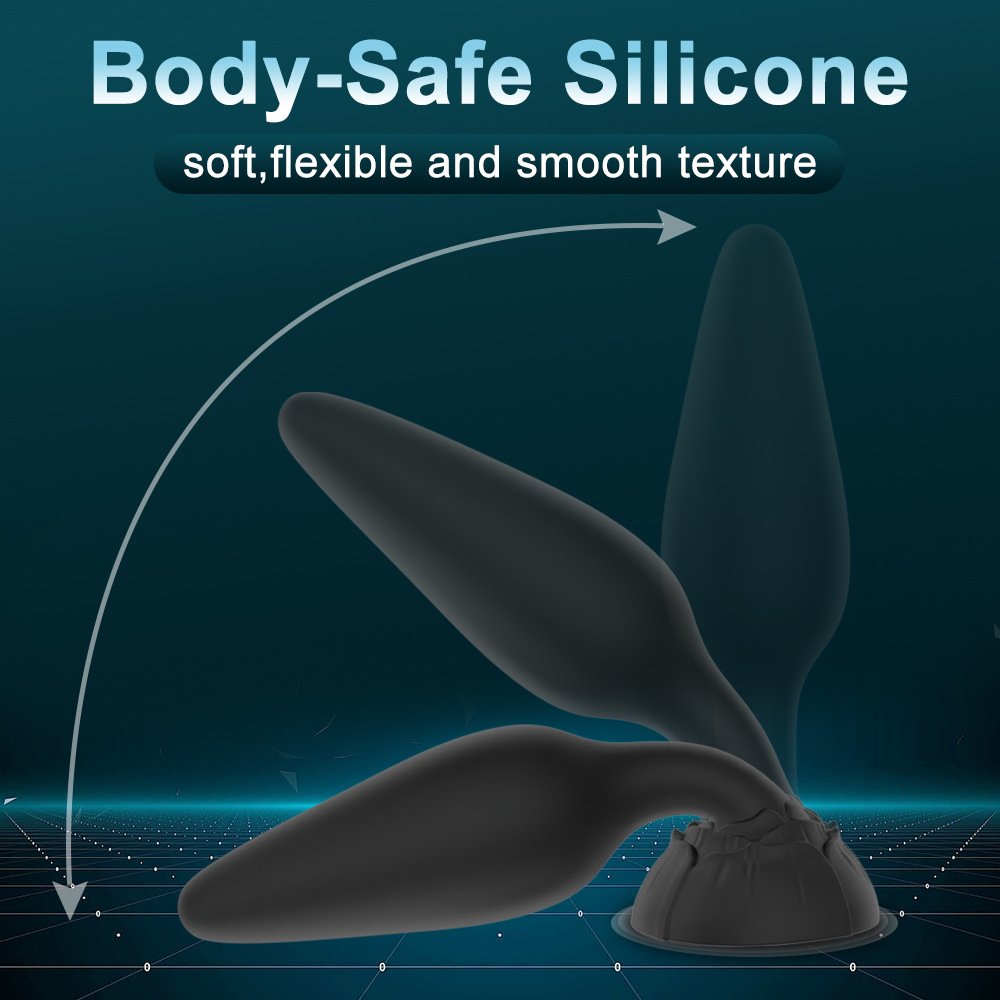 Rose Anal Plug Three-piece Silicone Masturbator for Men and Women Toy Adult Products