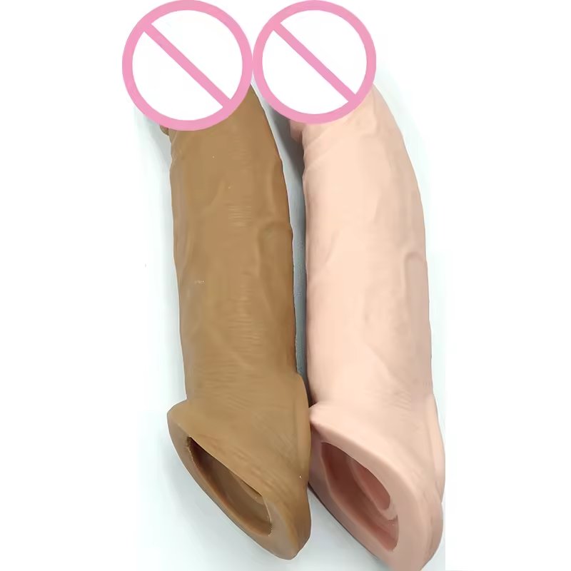 Factory Price 21Cm Enlargement Penis Extender Sleeve Reusable Condom Delay Ejaculation Sex Toys For Men Intimate Goods Sex Shop