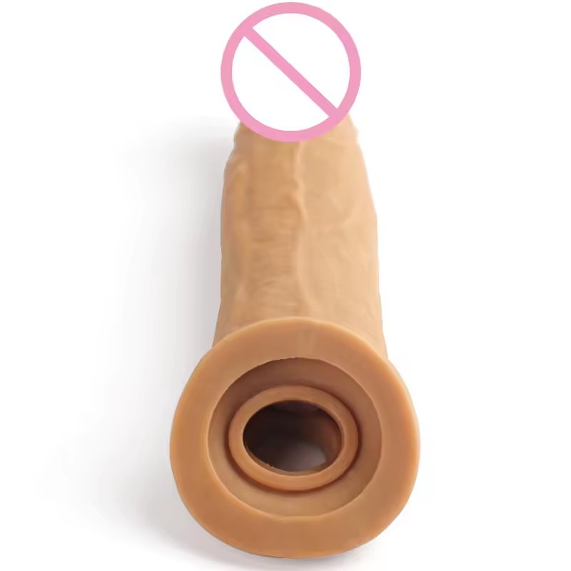 Factory Price 21Cm Enlargement Penis Extender Sleeve Reusable Condom Delay Ejaculation Sex Toys For Men Intimate Goods Sex Shop