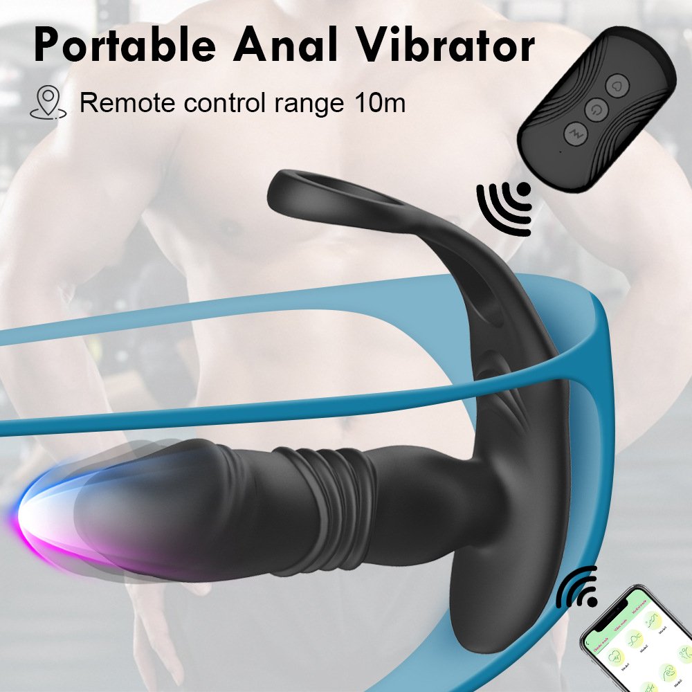 APP Control Cock Ring Long Masturbating Huge XXL Dildo Vibrating Silicon Metal Anal Toy Vibrator Butt Anal Plug for woman