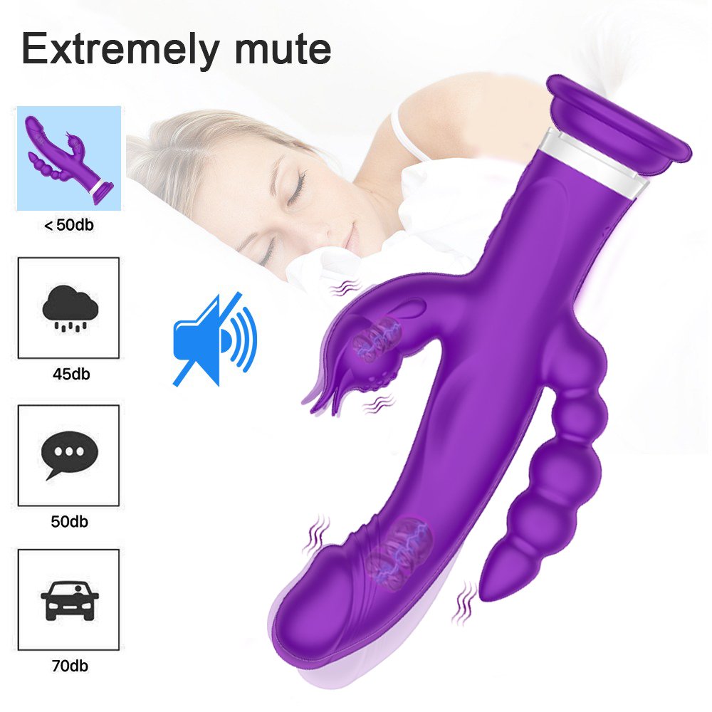 Brand New Butt Plug Three Heads Anal Beads G Spot Dildo Vibrator Sex Toys For Women or Couple
