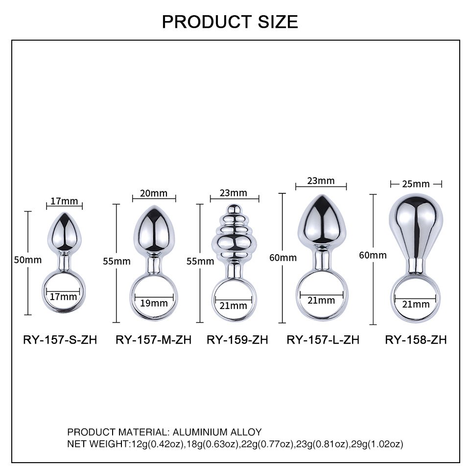 Mini 5 Size Metal Anal Plug Sex Toys Butt Plug Design Male Rings for Women and Men Juguetes Sexuales