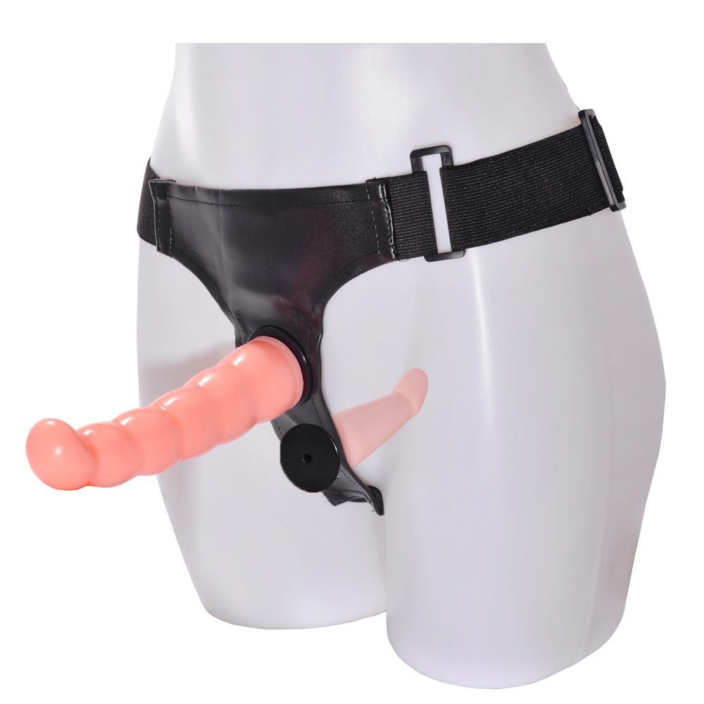 Double Head Strap On Dildos Wearable Dildo Harness Panties Double Dong Lesbian Dildo Vagina +Anal Sex Toys For Women Couple