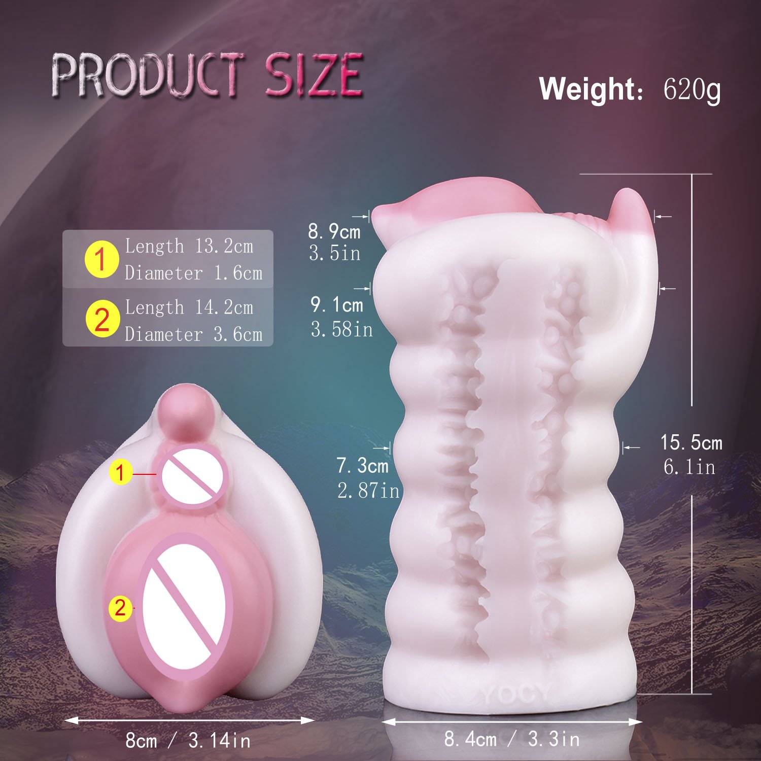 GEEBA Male Masturbator Pocket Pussy Vagina and Tight Anus Stroker Anal Play Pleasure Silicone Sex Toys for Men