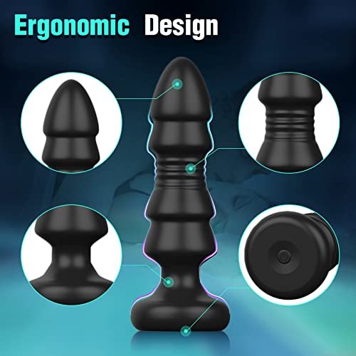 Thrusting Anal Vibrator Prostate Massager for Men WomenTelescopic Vibrating Anal Plug Stimulator Toys with 5 Modes