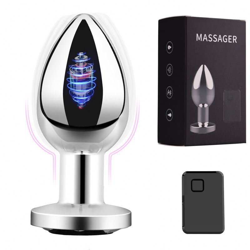 Metal Vibrating Butt Plug 10 Frequency Wireless Prostate Massager Stainless Steel Anal Vibrator for Male Couple Anal Sex Toys