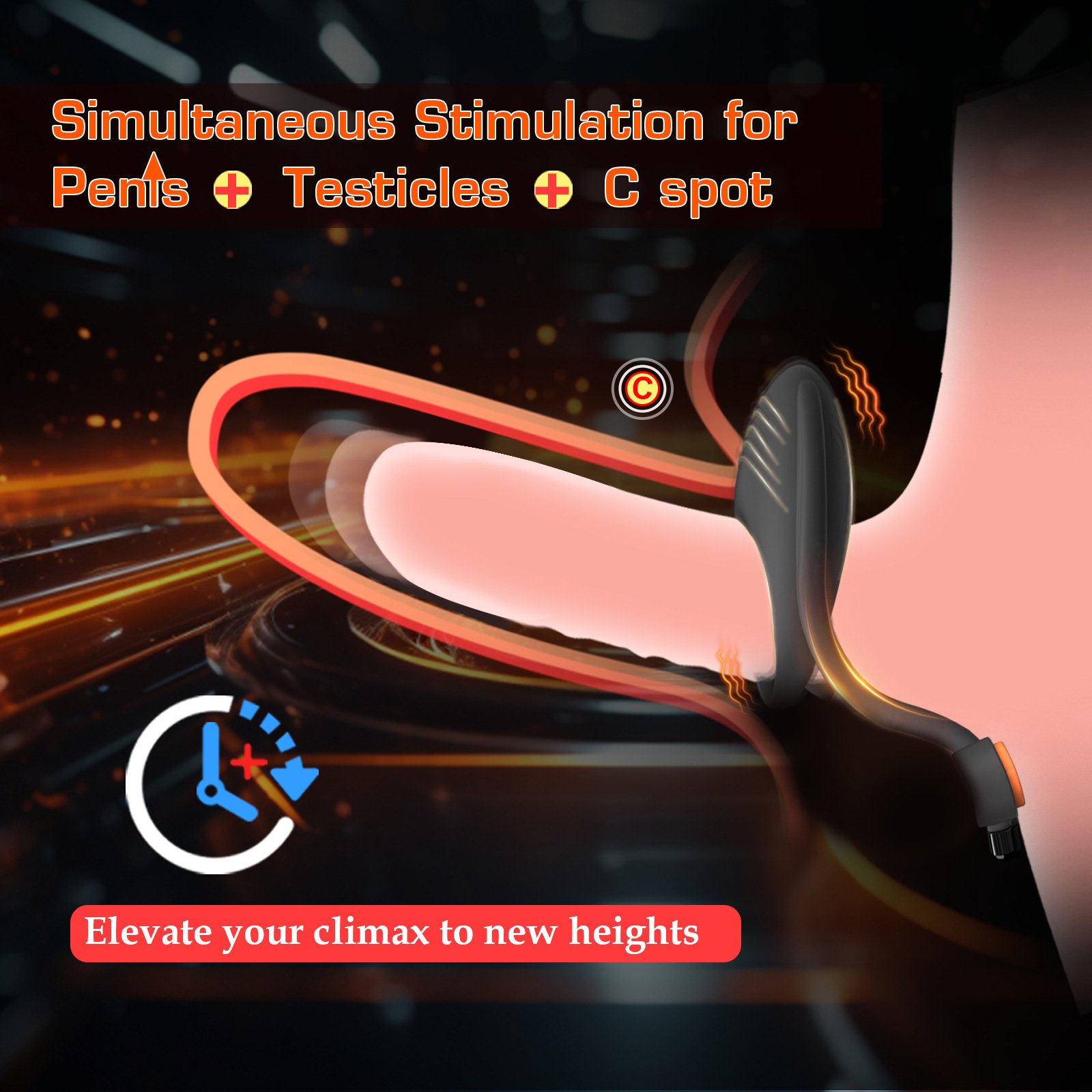 Adjustable Vibrating Penis Ring Cock Ring Vibrators Delay Ejaculation Scrotum Ball Stretcher Testicles Cock Sex Toys for Men