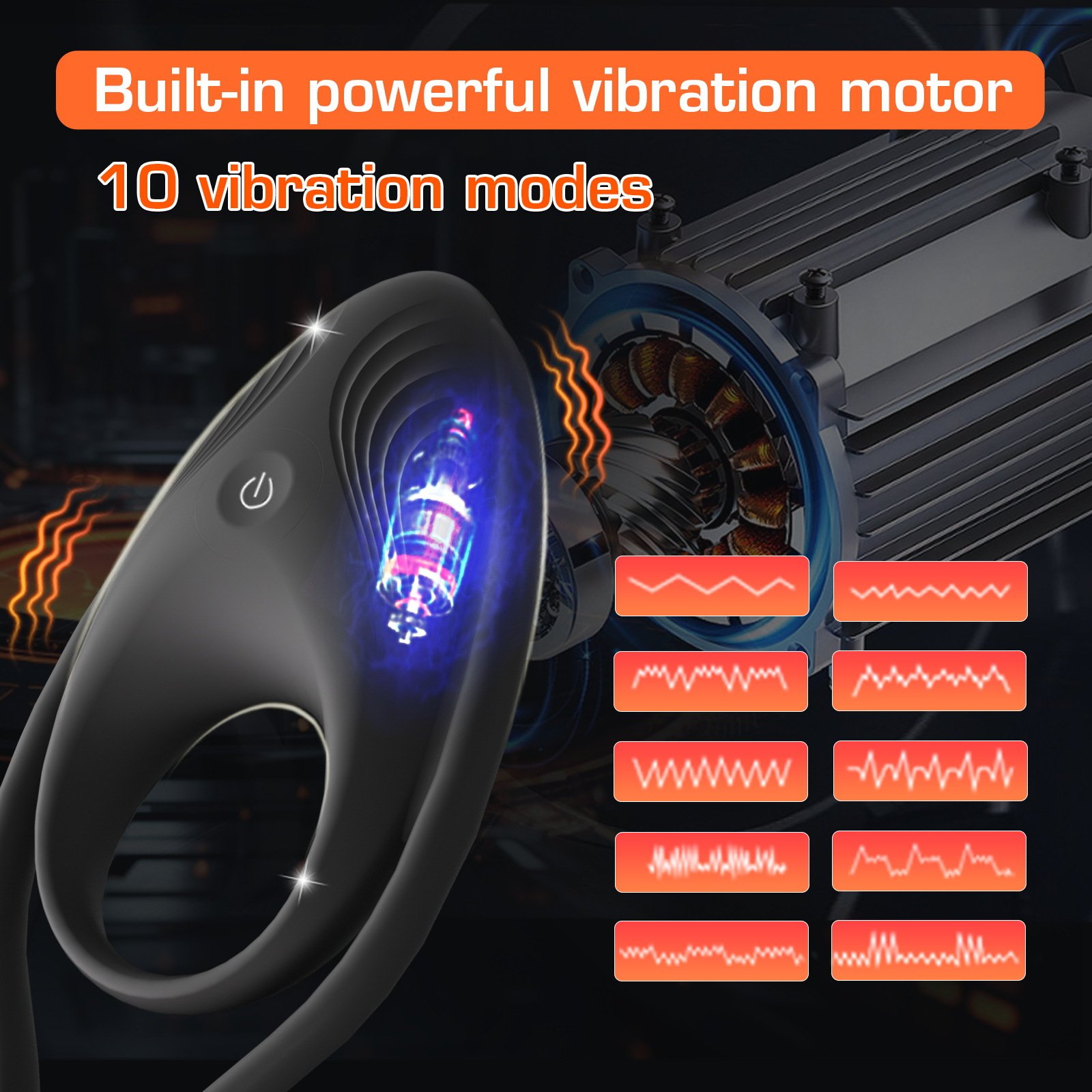 Adjustable Vibrating Penis Ring Cock Ring Vibrators Delay Ejaculation Scrotum Ball Stretcher Testicles Cock Sex Toys for Men