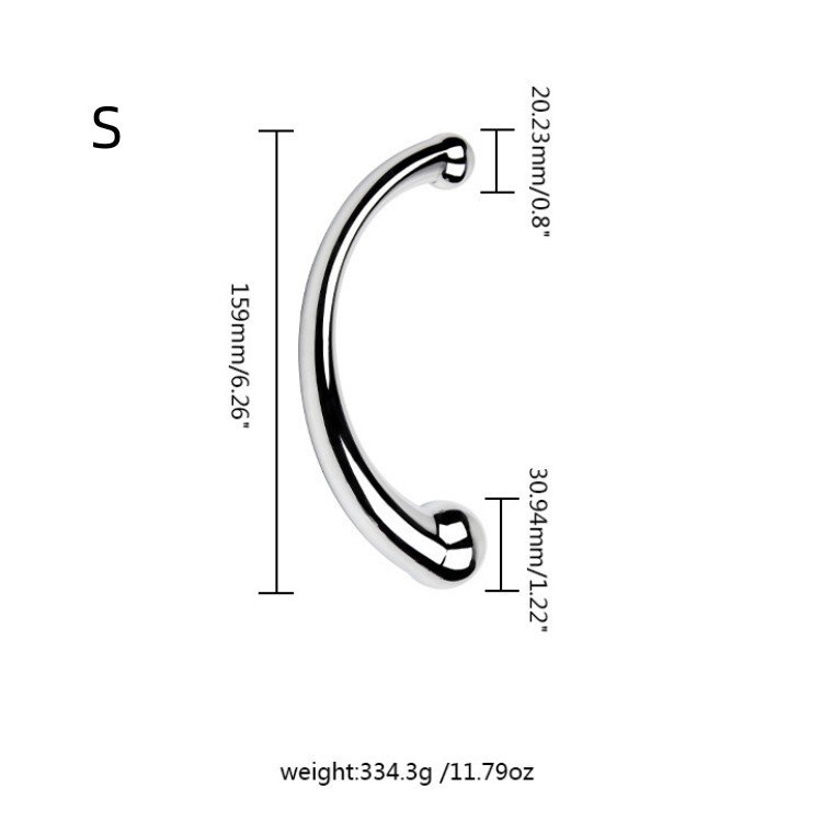 G-spot Massage Dildo, Stimulate Wand Fetish Plug Solid Metal Curved Dual Ended Masturbation Sex Toy for Couple