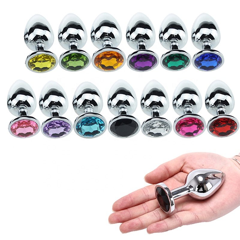 Multi Colors S Size Crystal Jewelry Metal Anal Butt Plug Diamond Unisex Dildo Women Sex Toys Adult Products For Couple