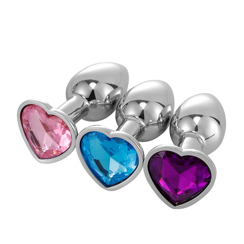 HLYC Customize Wholesale Multi Size Stainless Steel Metal Anal Plug Heart Jewelry Design Butt Plug Sex Toys For Couple