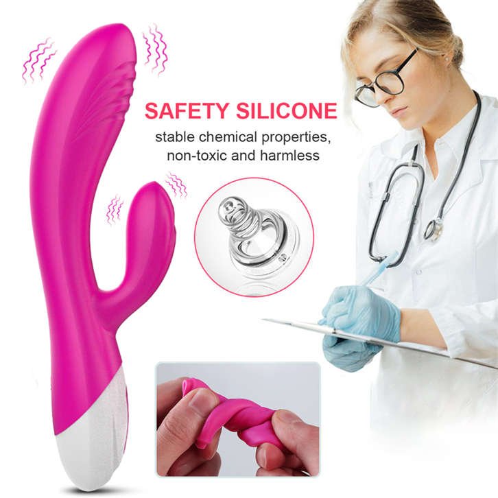 Thrusting & Rotating Rabbit Vibrator G Spot & Clitoral Nipple Stimulator Sex Toy for Women & Couples