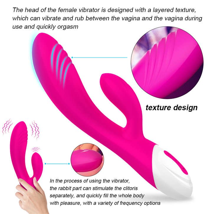 Thrusting & Rotating Rabbit Vibrator G Spot & Clitoral Nipple Stimulator Sex Toy for Women & Couples