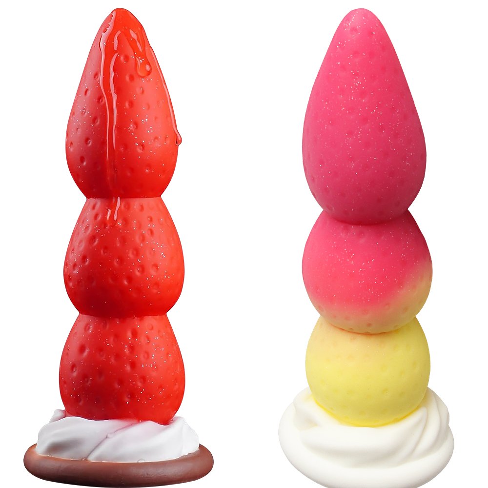 Large Strawberry Dildo Anal Plug Adult Sex Toys Soft Silicone Butt Plugs For Women Men Anus Expander Prostate Vaginal Massager