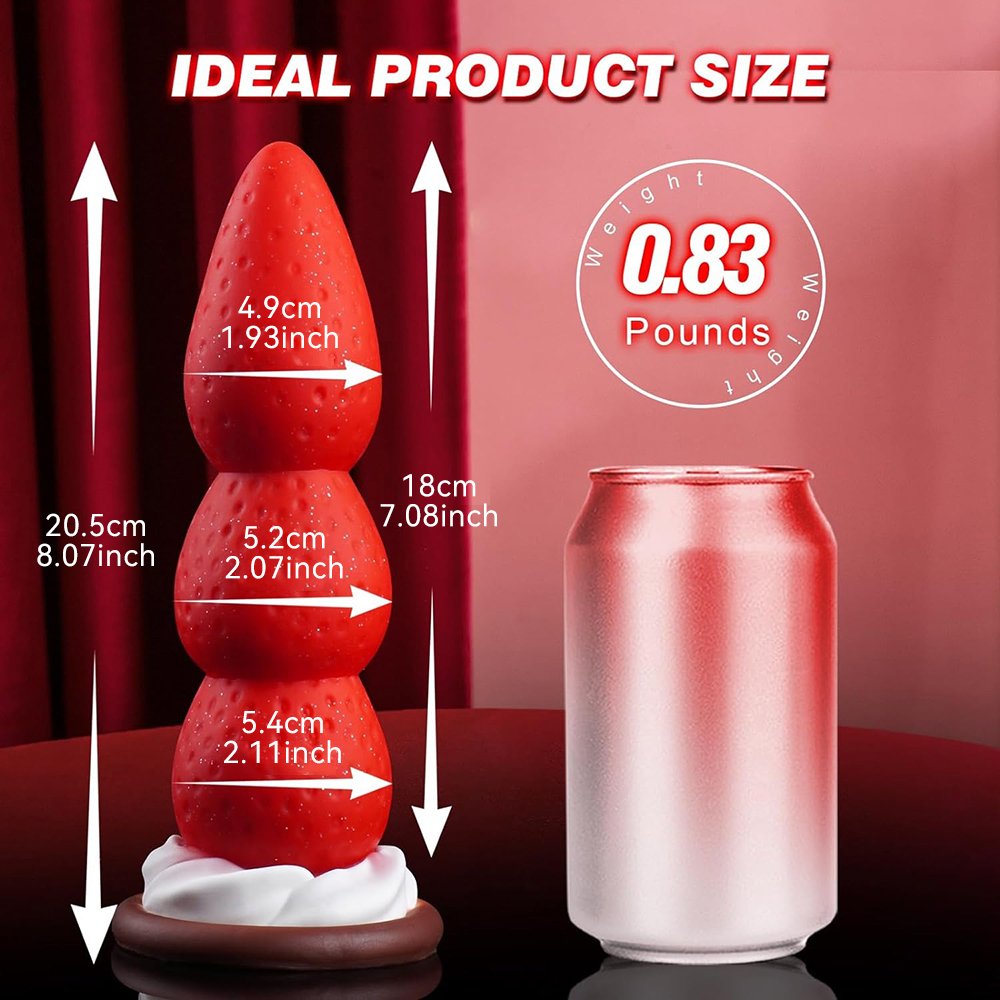 Large Strawberry Dildo Anal Plug Adult Sex Toys Soft Silicone Butt Plugs For Women Men Anus Expander Prostate Vaginal Massager