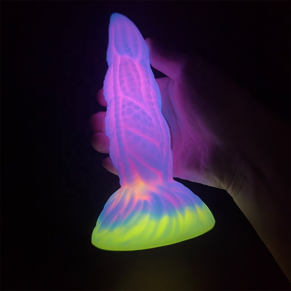 Glow-in-the-Dark Silicone Simulation Dildo Adult Sex Toy with Female Monster Suction Cup Anal Toy for Sex Game