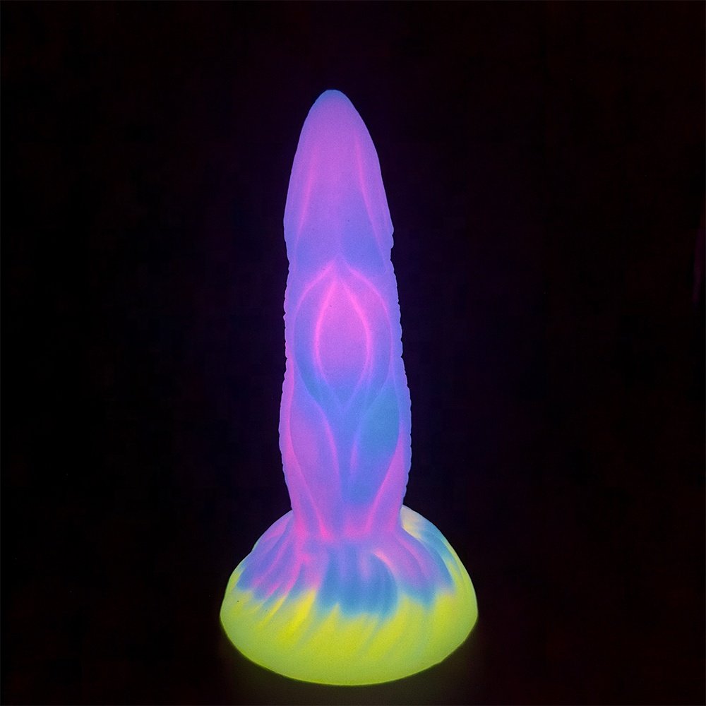 Glow-in-the-Dark Silicone Simulation Dildo Adult Sex Toy with Female Monster Suction Cup Anal Toy for Sex Game